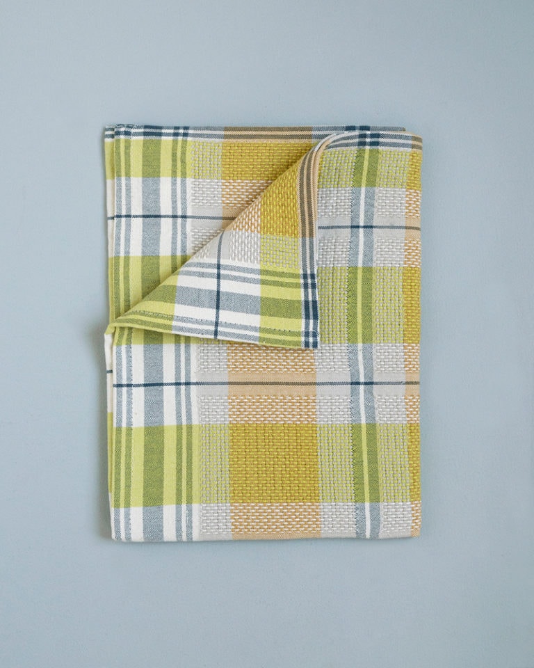 Plaid Cotton Kitchen Towel - Pesto