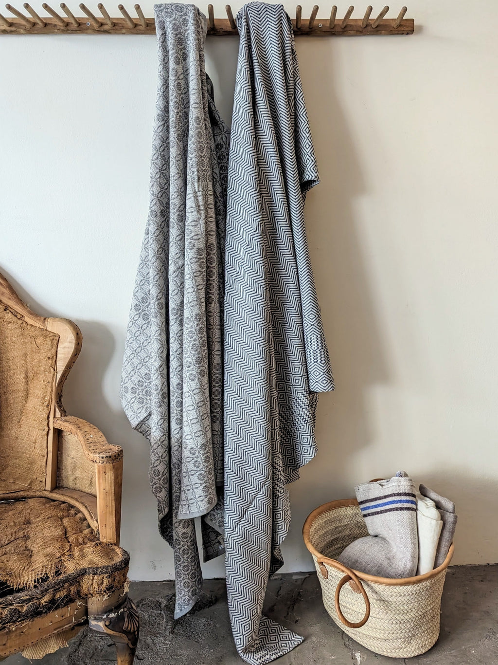Juno Cotton Throw Blanket - Grey