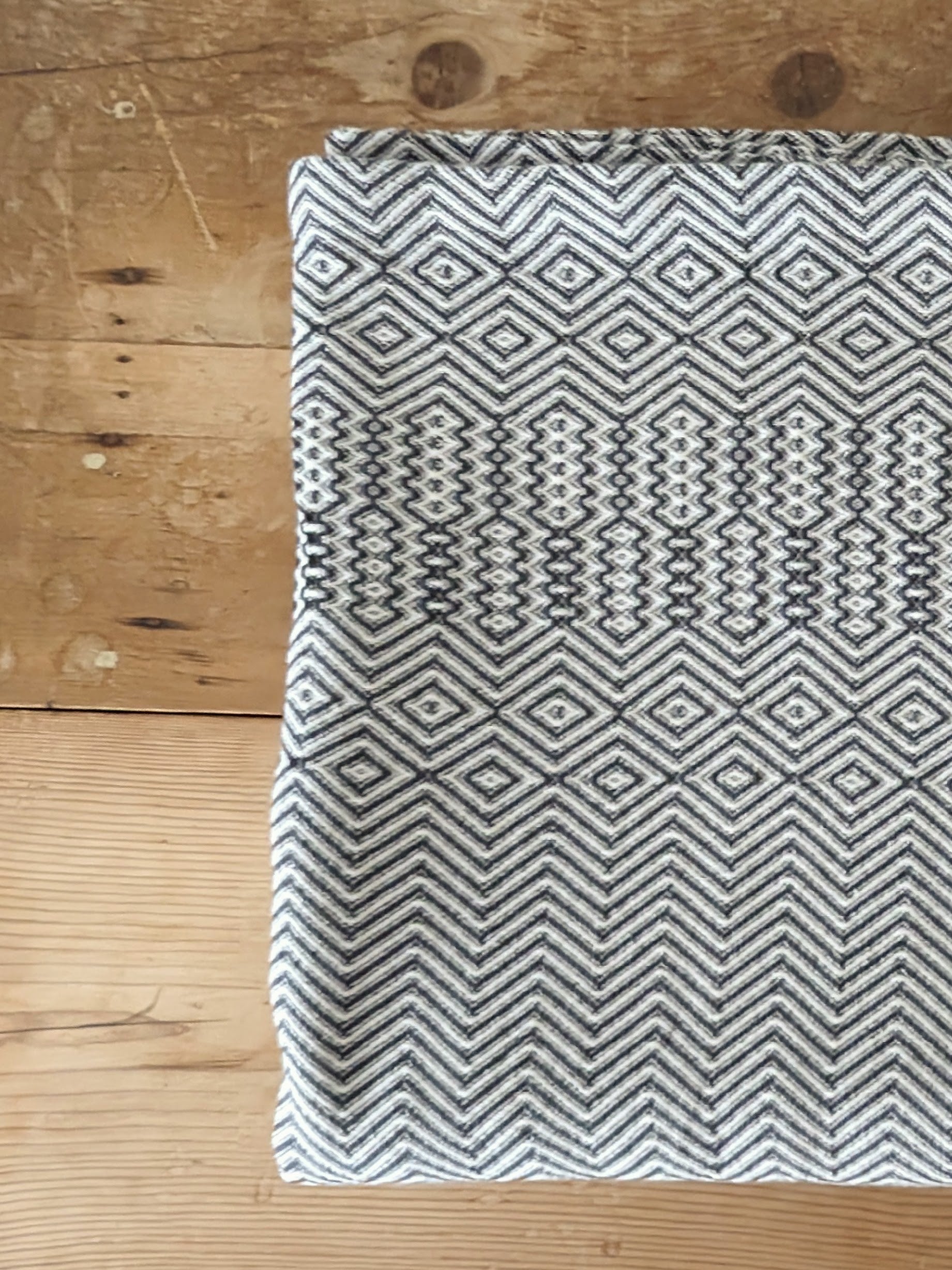 Bakuba Cotton Throw Blanket - Charcoal