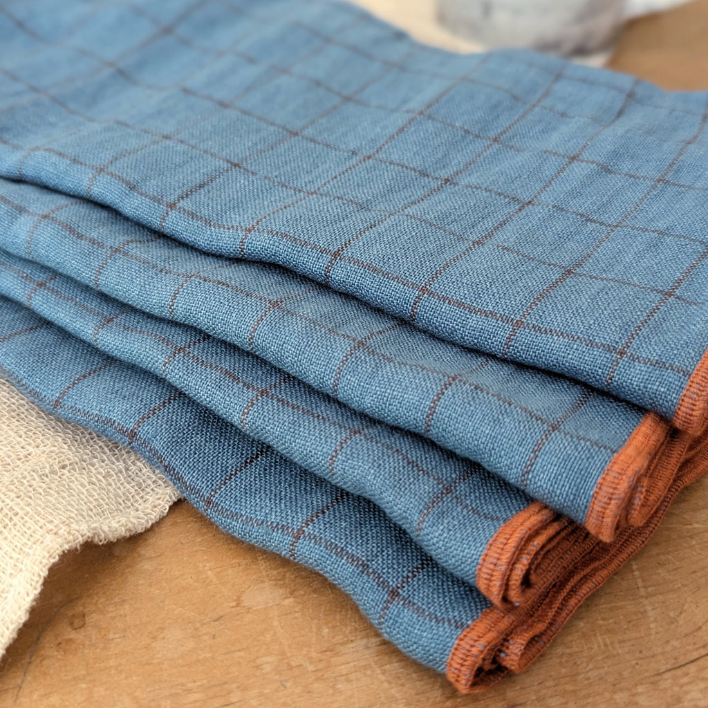 Linen Napkins - Sets of 4 - Blues, Golds, Browns