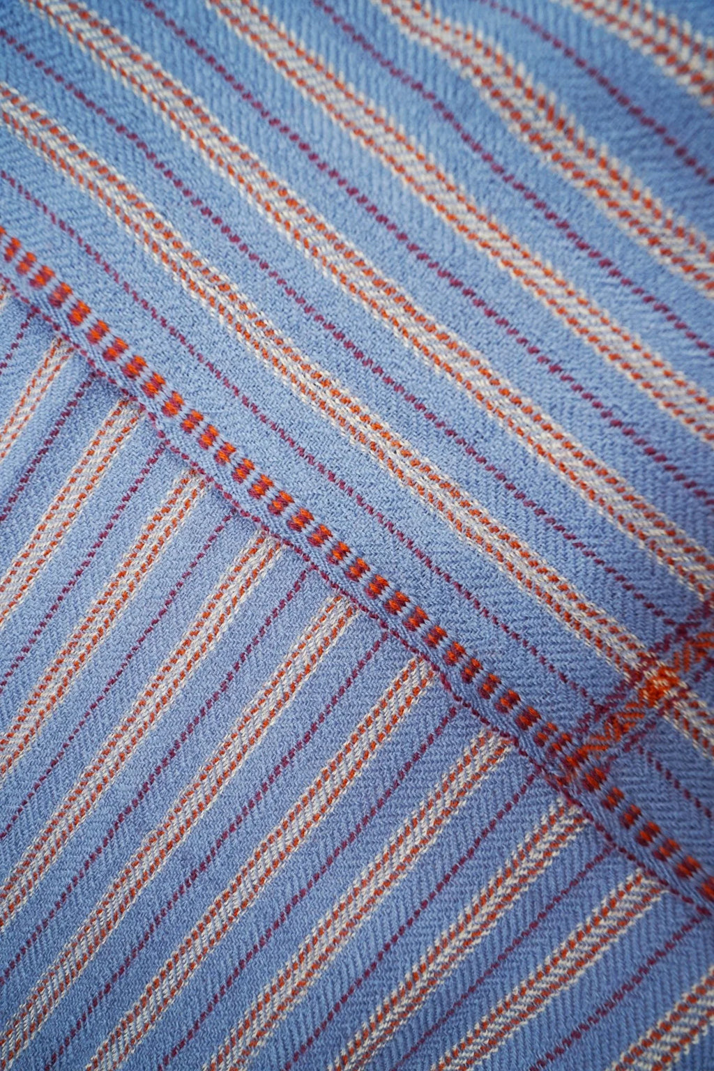 Wool Throw - Cloud Blue Stripe